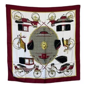 Hermes  LES VOITURES A TRANSFORMATION Silk Scarf 90cm Square